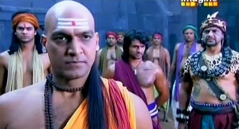 Manish Wadhwa (left) as Chanakya in the TV show 'Chandragupta Maurya'