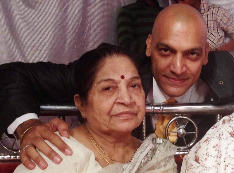Manish Wadhwa with his mother