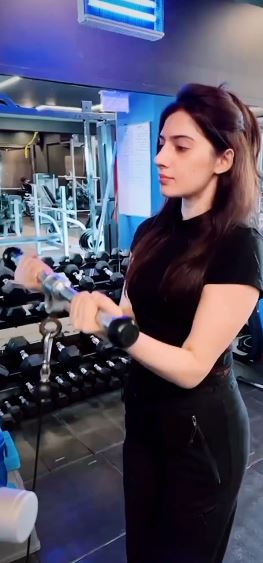 Michelle Mumtaz during her workout session