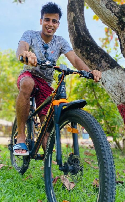 Muhammed Ajmal Variyathodi doing cycling
