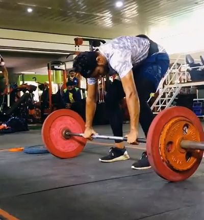 Muhammed Ajmal Variyathodi in the gym