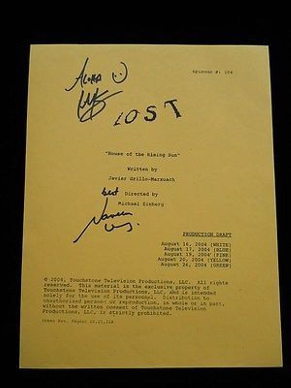 Cover of 'Lost' script signed by Naveen Andrews