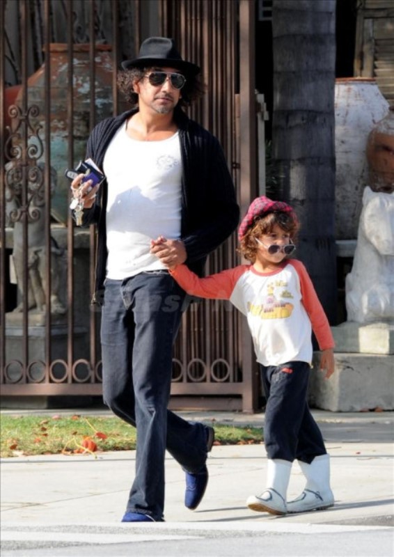 Naveen Andrews with his son, Joshua