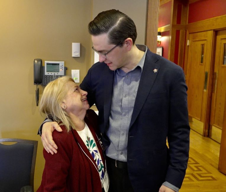 Pierre Poilievre with his adoptive mother Marlene Poilievre