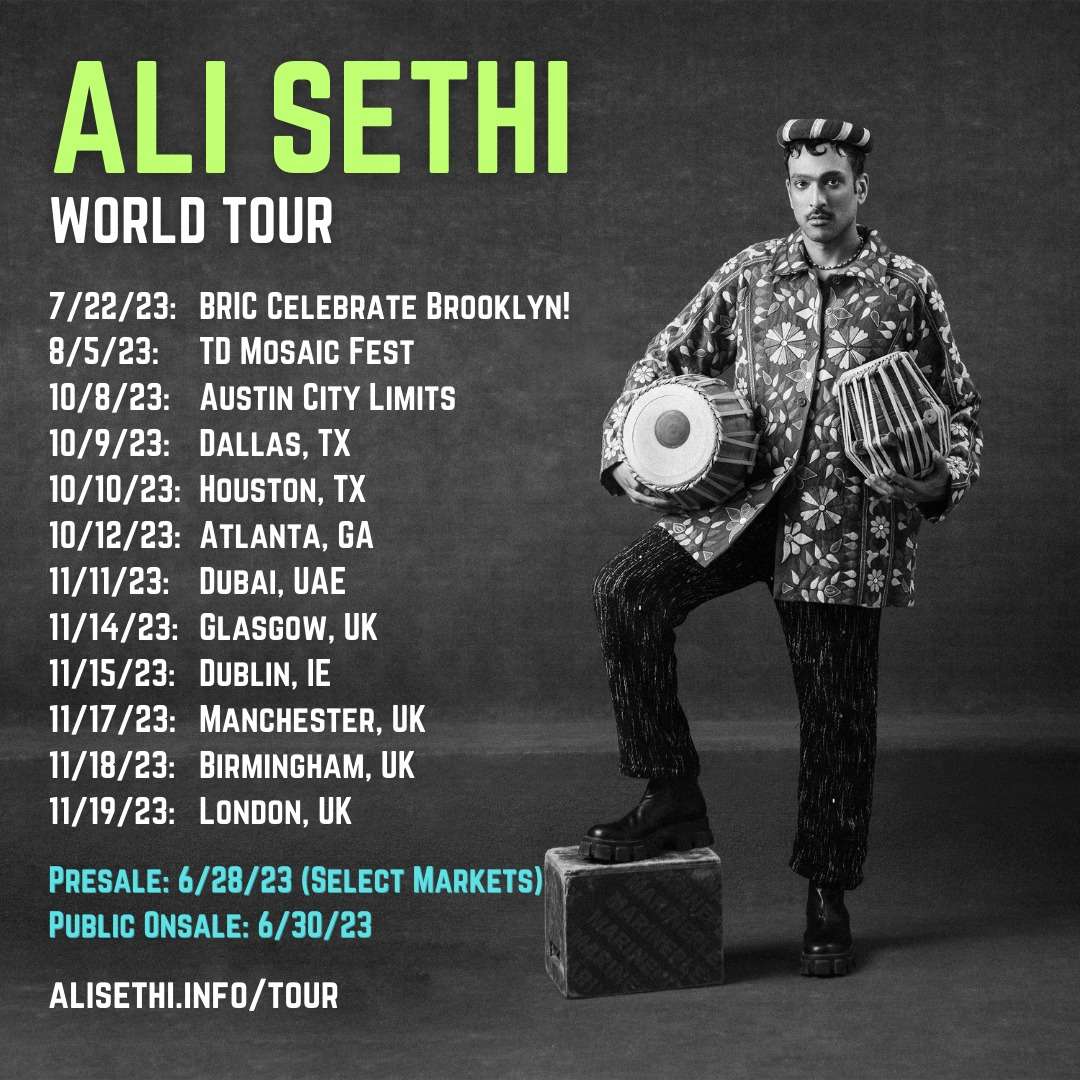 Poster of Ali Sethi's 2023 World Tour