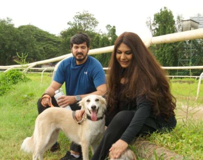 Priya Agarwal with her indie dog Fiona
