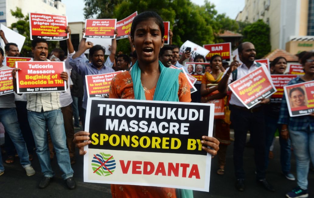 Protestors against the Vedanta Group after the Thoothukudi Massacre