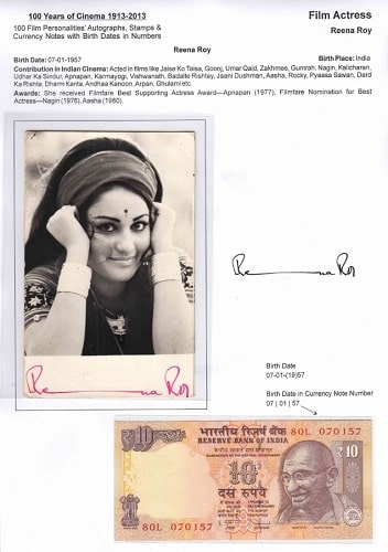 Reena Roy's autograph
