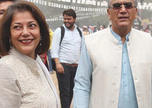 Rekha Purie with her husband, Aroon Purie