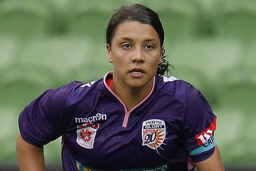 Sam Kerr during a match for Perth Glory during her second stint at the club