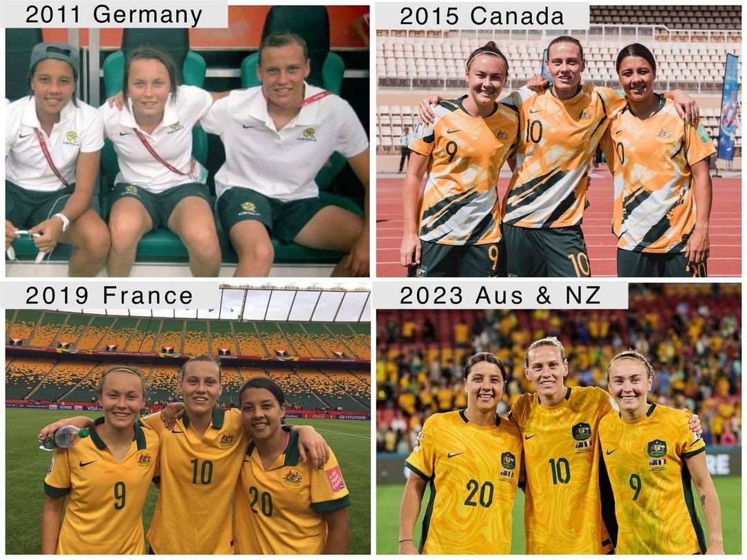 Sam Kerr during different FIFA Women's World Cups