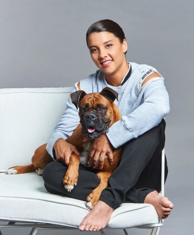 Sam Kerr with her pet dog Billie