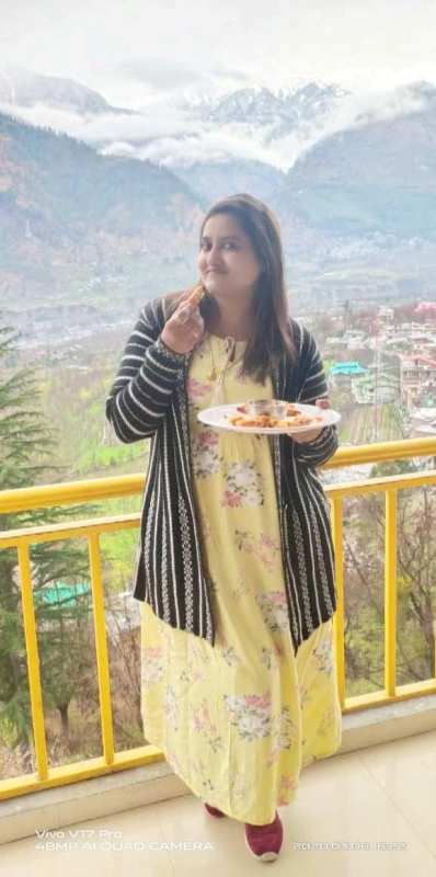 Sana Khan during a trip to a hilly area