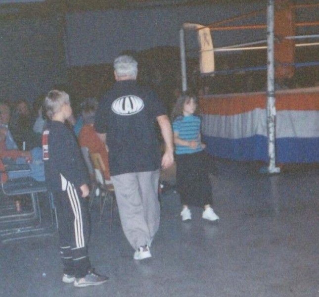 Saraya Bevis watching a wrestling tournament when she was ten years old