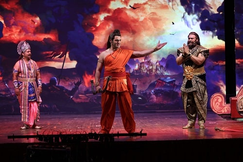 Siddhant Issar and his father performing in a theatre play