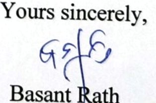 Signature of Basant Rath
