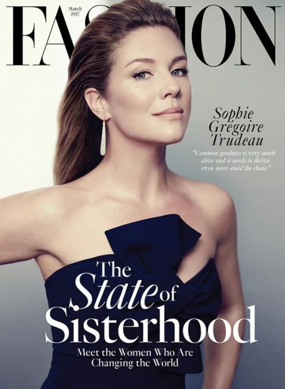 Sophie Grégoire Trudeau on the cover of Fashion magazine