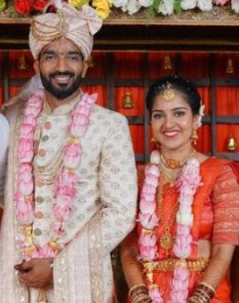 Sukesh Hegde and his wife during their wedding