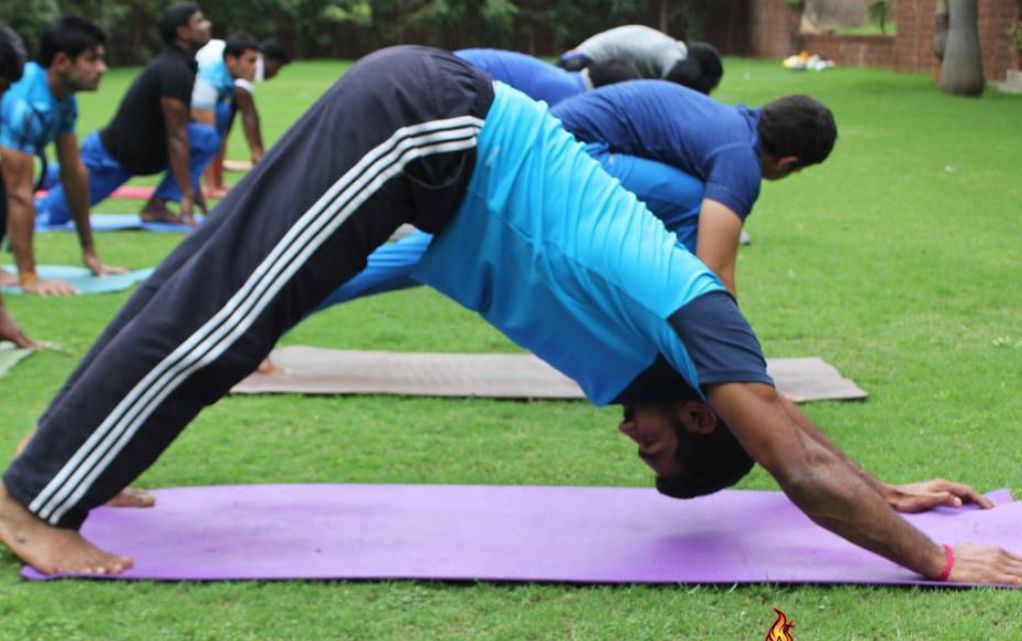 Sukesh Hegde while doing yoga