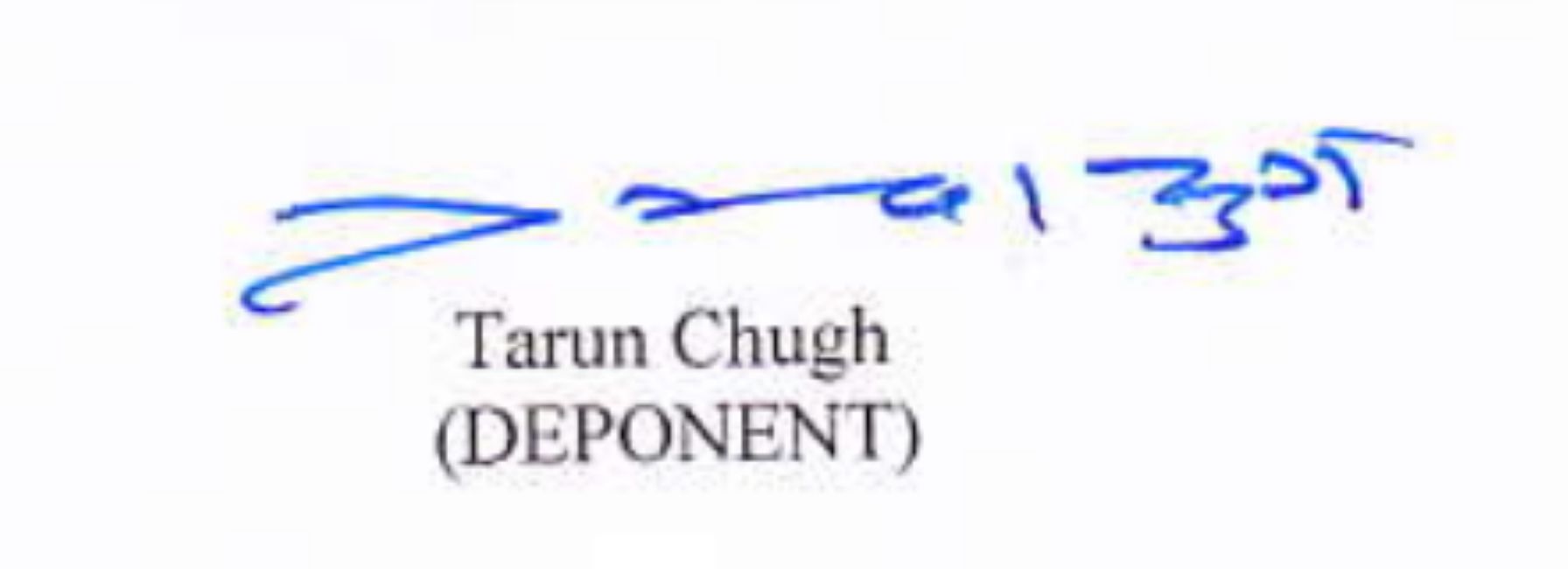 Tarun Chugh's signature