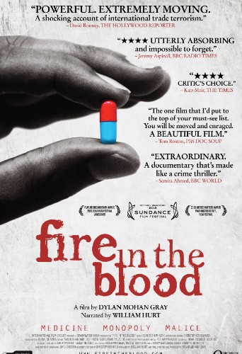 The poster of the documentary film Fire in the Blood (2013)