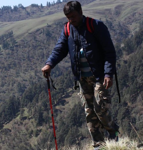 Vijendra Singh Chauhan while hiking