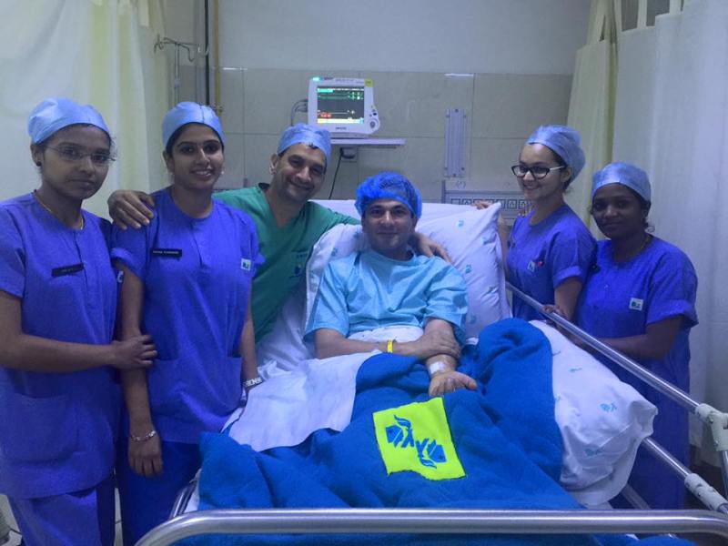 Vikas Khanna after his surgery