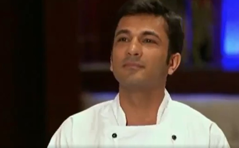 Vikas Khanna in a still from the show 'Hell's Kitchen,' hosted by Gordan Ramsay