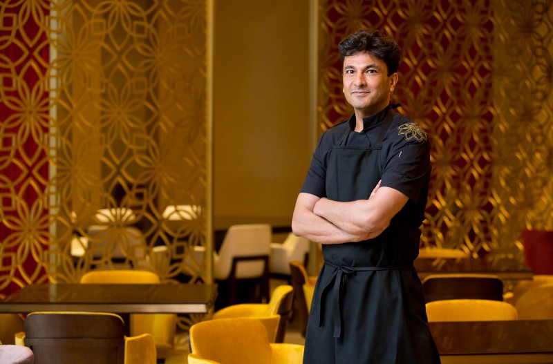 Vikas Khanna in his restaurant 'Kinara' in Dubai