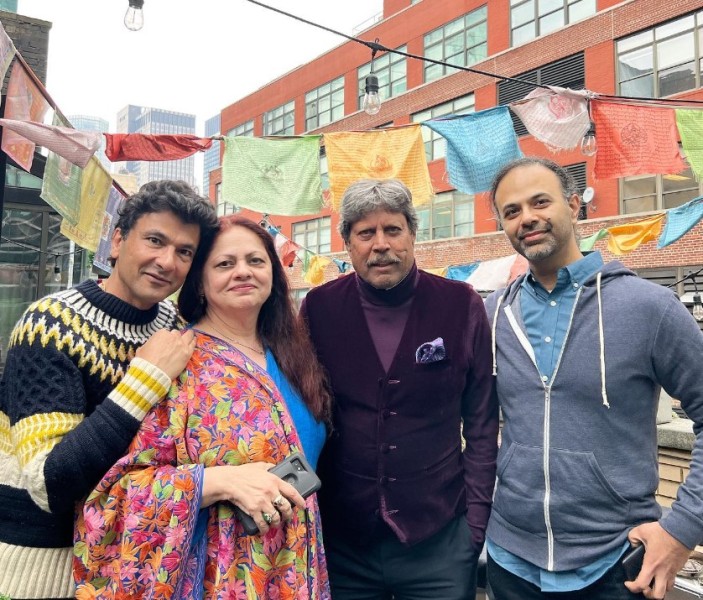 Vikas Khanna with Kapil Dev (second from right) in New York