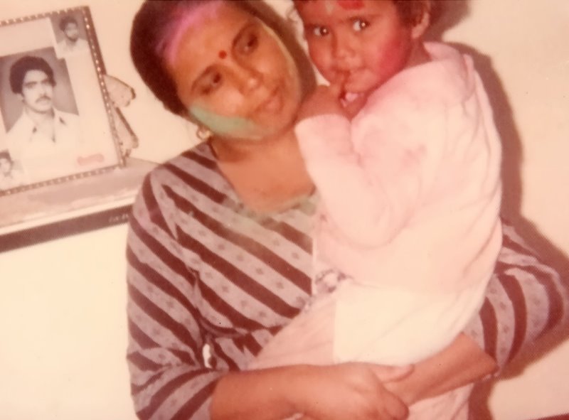 A childhood Eenam Gambhir with her mother