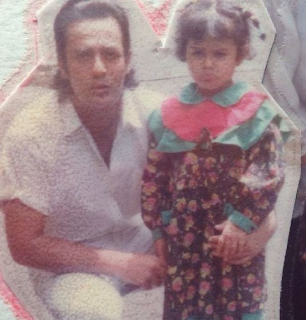 A childhood image of Saireena Mamik with her father