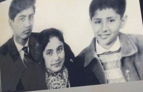 A childhood picture of Gita Mehta with her brothers