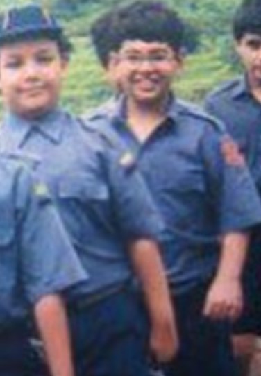 A childhood picture of Kayoze Irani in scouts uniform