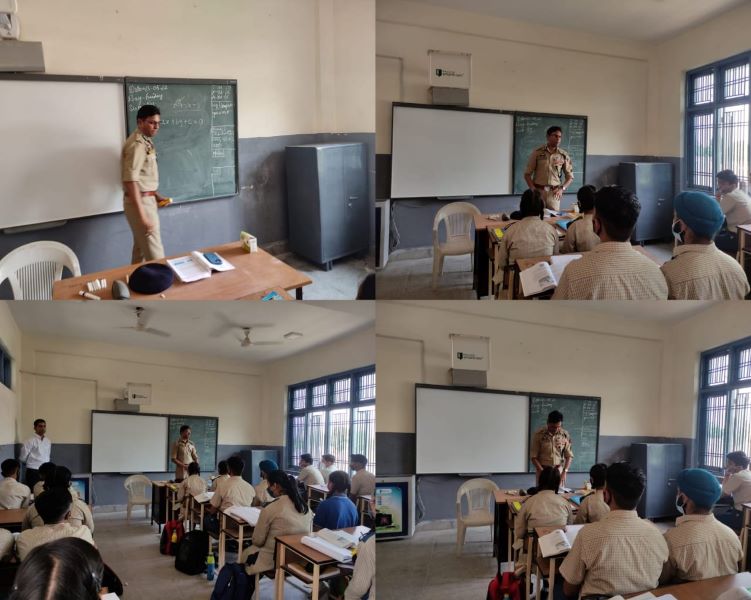A collage of photos of Mukesh Singh teaching maths to school kids