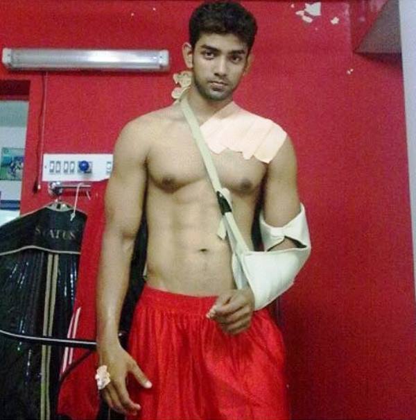 Bharat Raj after his accident in 2009