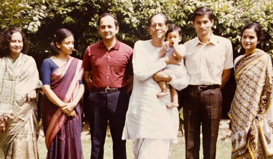 A young Chandra Kumar Bose (second from right) with his family