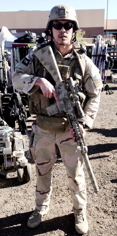 Actor Rich Ting on the sets of Lone Survivor (2013)