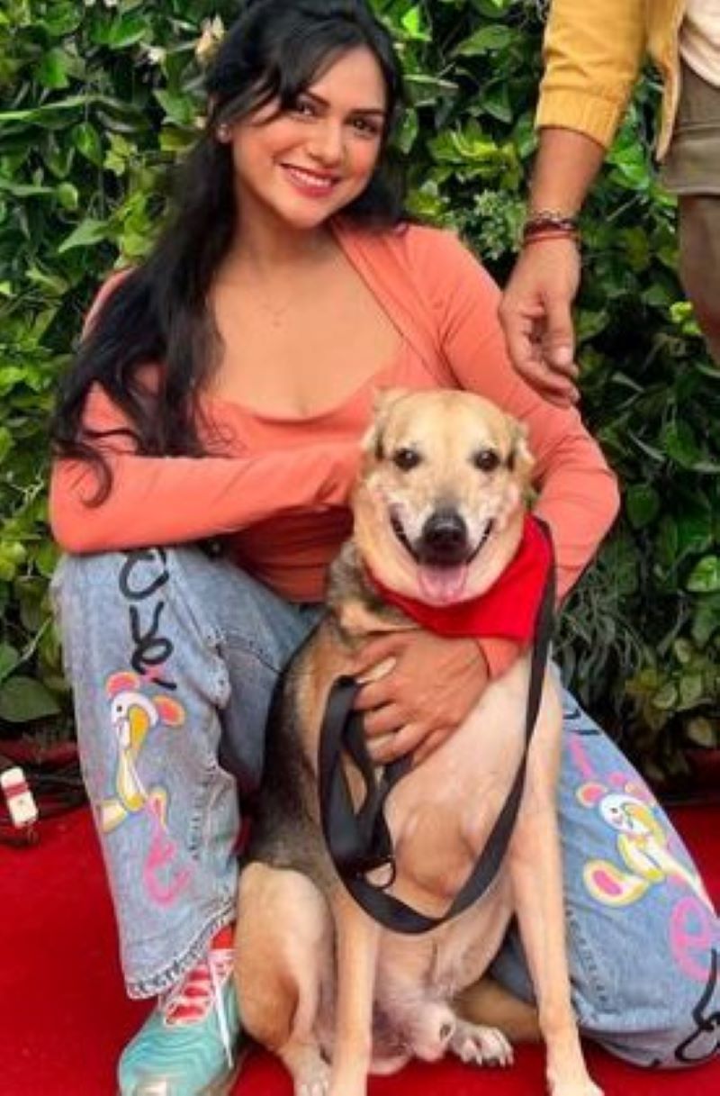 Akanksha Chamola with her dog