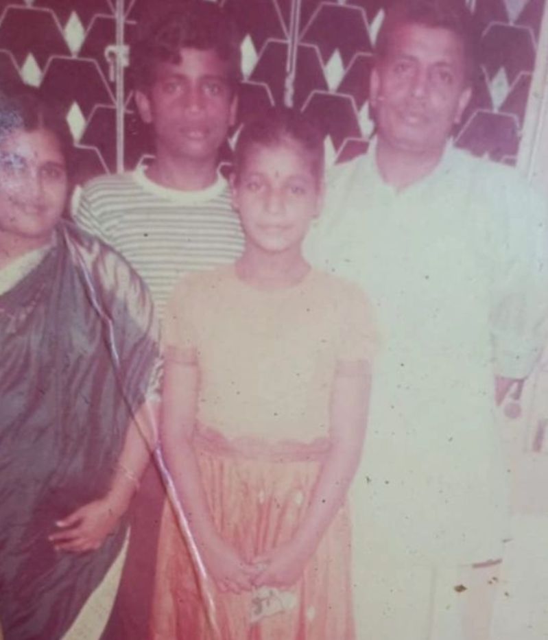 Ambika with her parents and elder brother