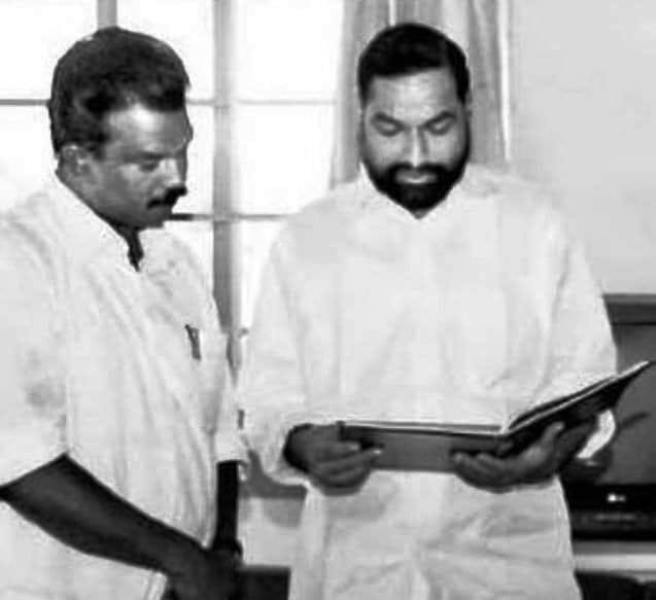 An old picture of K. Radhakrishnan and Mathai Chacko