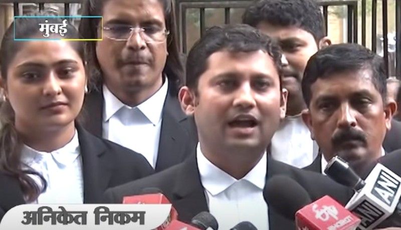 Aniket Nikam interacting with media after the court proceeding in the Shilpa Shetty and Raj Kundra case