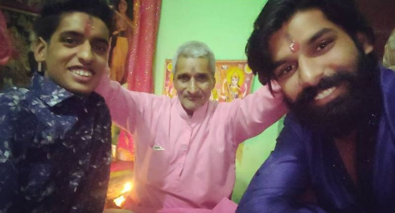 Ankur Pathak with his father and brother
