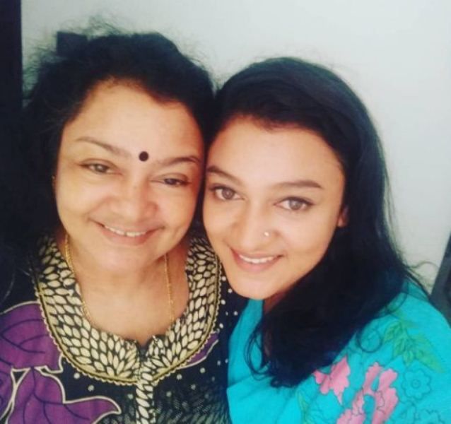 Aparna P Nair with her mother