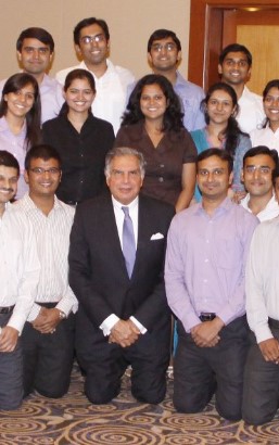 Arjun Mohan (last row; third from right) while working at Tata Services