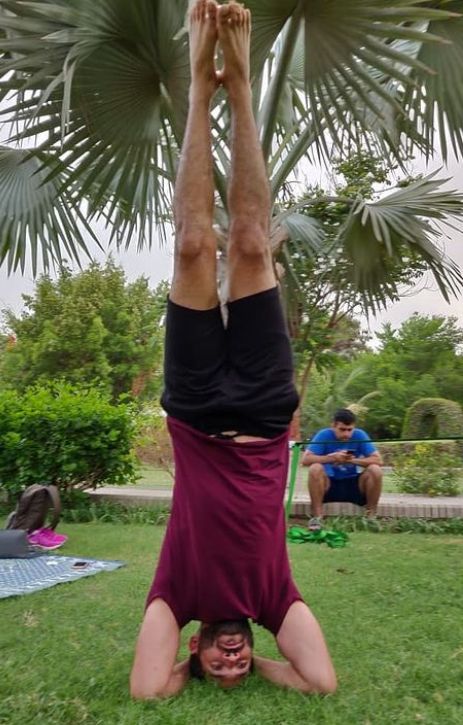 Arslan Khan doing Yoga