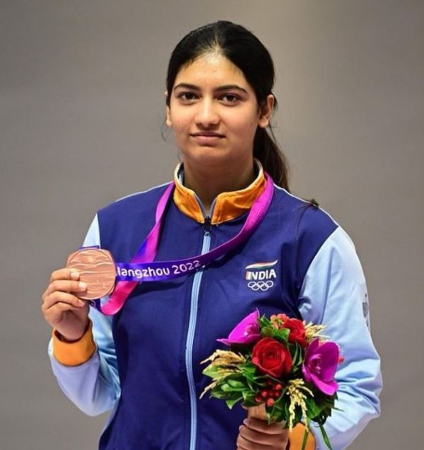 Ashi Chouksey after winning the bronze medal at the 2023 Asian Games