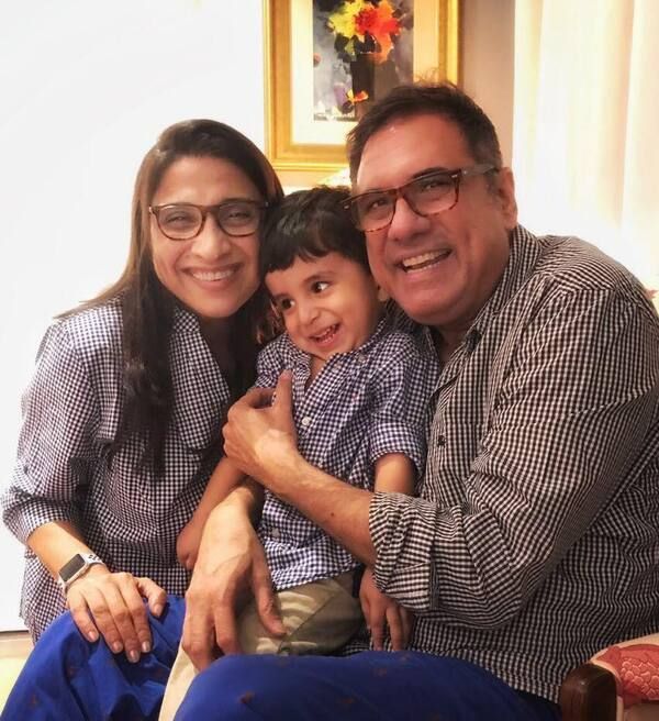 Boman Irani and his wife with their grandson, Ziaan (centre)
