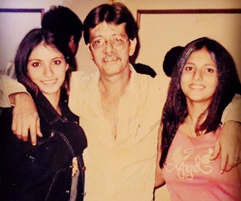 Pooja Tandon (left) with her biological father