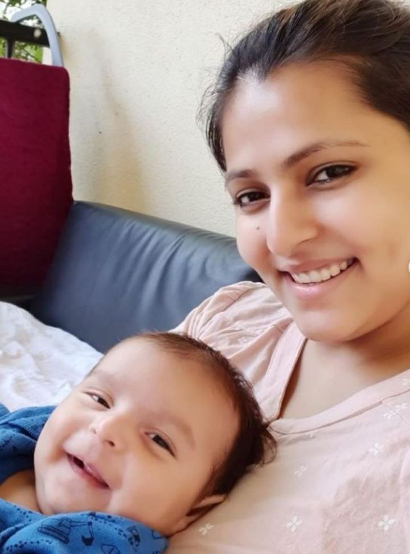 Chhaya Tandon with her son